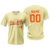 Custom Cream-White Pinstripe Two-Button Baseball Jersey